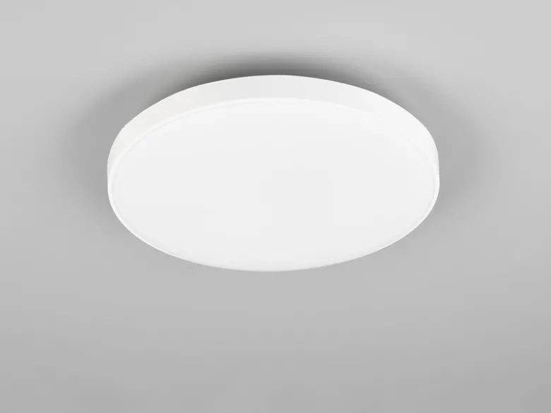 Flache LED Deckenleuchte SPICA in Weiß, IP44 Badezimmer geeignet, Ø 27cm