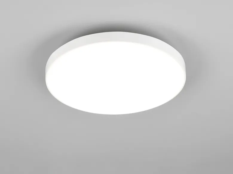 Flache LED Deckenleuchte SPICA in Weiß, IP44 Badezimmer geeignet, Ø 27cm