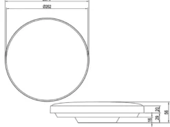 Flache LED Deckenleuchte SPICA in Schwarz, IP44 Badezimmer geeignet, Ø 27cm
