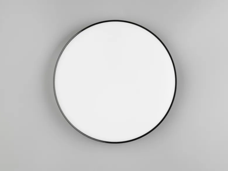 Flache LED Deckenleuchte SPICA in Schwarz, IP44 Badezimmer geeignet, Ø 27cm
