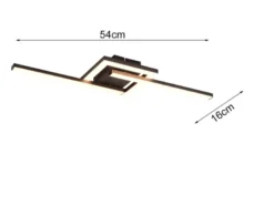 Flache LED Deckenleuchte VIALE Schwarz rechteckig groß max. Breite 63cm