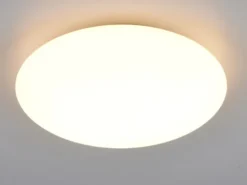 Flache LED Deckenleuchte VIORA in Weiß, IP44 Badezimmer geeignet, Ø 27cm