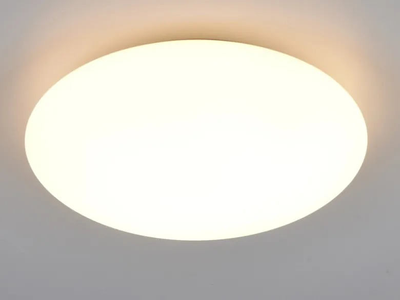 Flache LED Deckenleuchte VIORA in Weiß, IP44 Badezimmer geeignet, Ø 27cm