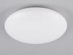 Flache LED Deckenleuchte VIORA in Weiß, IP44 Badezimmer geeignet, Ø 27cm