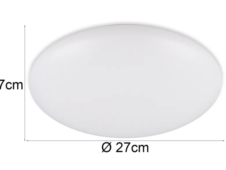 Flache LED Deckenleuchte VIORA in Weiß, IP44 Badezimmer geeignet, Ø 27cm