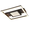Flache LED Deckenleuchte WHEELER Metall Schwarz Wandleuchte, Breite 35cm