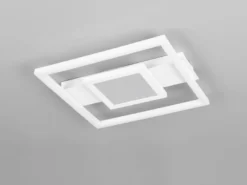 Flache LED Deckenleuchte WHEELER Metall Weiß Wandleuchte, Breite 35cm