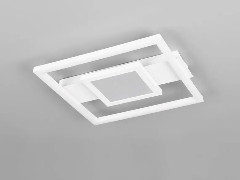 Flache LED Deckenleuchte WHEELER Metall Weiß Wandleuchte, Breite 35cm