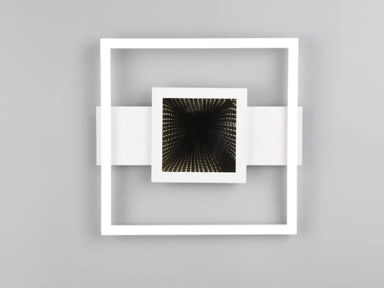 Flache LED Deckenleuchte WHEELER Metall Weiß Wandleuchte, Breite 35cm