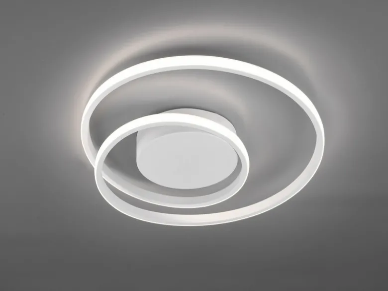 Flache LED Deckenleuchte ZIBAL Weiß, stufenweise dimmbar, Ø 39cm