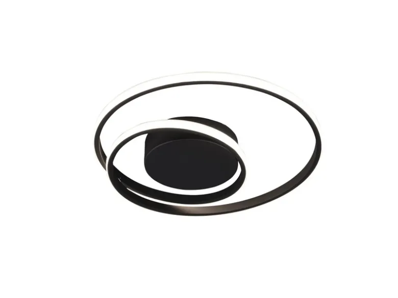 Flache LED Deckenleuchte ZIBAL Schwarz, stufenweise dimmbar, Ø 39cm