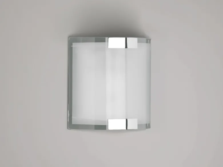 Flache LED Innen Wandleuchte mit Glas Lampenschirm Weiß, Höhe 20cm
