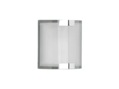 Flache LED Innen Wandleuchte mit Glas Lampenschirm Weiß, Höhe 20cm