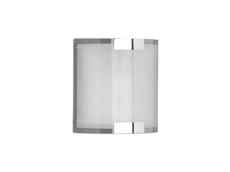 Flache LED Innen Wandleuchte mit Glas Lampenschirm Weiß, Höhe 20cm