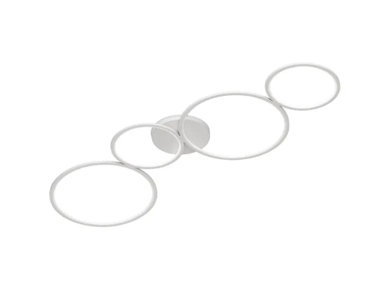 Flache LED Ring Deckenleuchte RONDO Metall in Weiß, Breite 97cm
