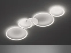 Flache LED Ring Deckenleuchte RONDO Metall in Weiß, Breite 97cm