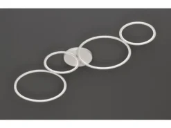 Flache LED Ring Deckenleuchte RONDO Metall in Weiß, Breite 97cm