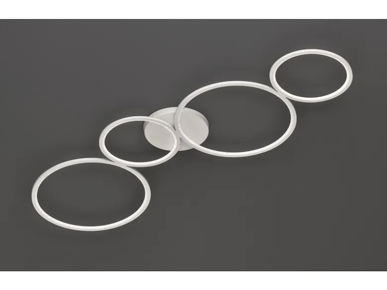 Flache LED Ring Deckenleuchte RONDO Metall in Weiß, Breite 97cm