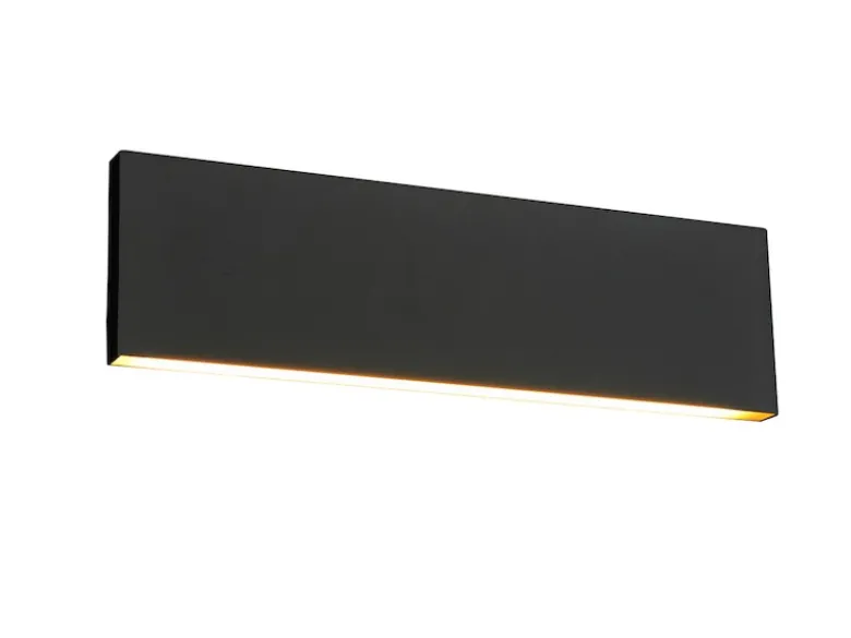 Flache LED Wandleuchte CONCHA Up and Down Anthrazit - 3 Stufen Dimmer, B: 28cm