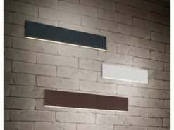 Flache LED Wandleuchte CONCHA Up and Down Anthrazit - 3 Stufen Dimmer, B: 28cm