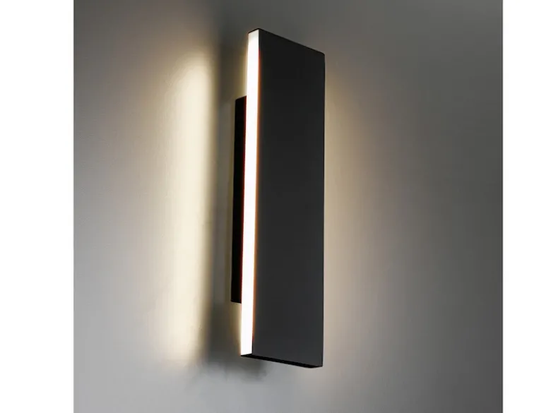 Flache LED Wandleuchte CONCHA Up and Down Anthrazit - 3 Stufen Dimmer, B: 28cm