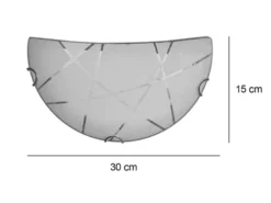 Flache LED Wandleuchte Glasschirm mit Streifendekor, Breite 30cm