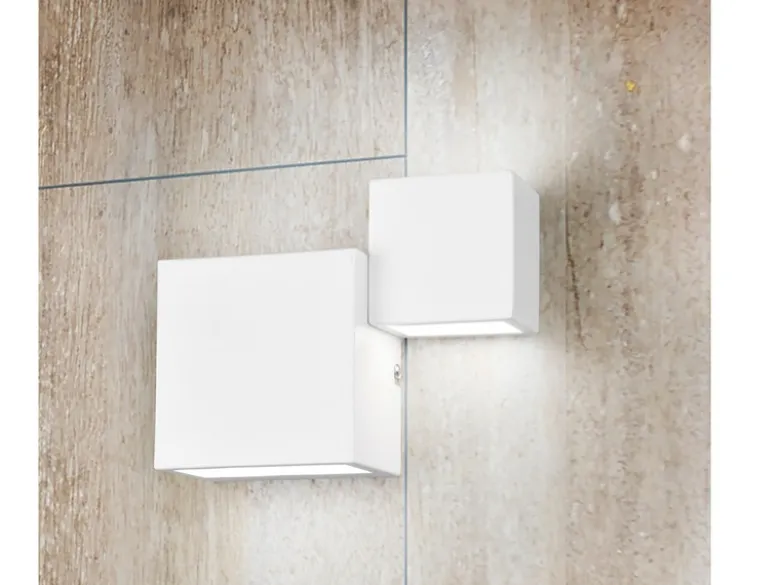 Flache LED Wandleuchte MIGUEL Up and Down Light Weiß in 3 Stufen dimmbar, B:20cm