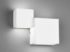 Flache LED Wandleuchte MIGUEL Up and Down Light Weiß in 3 Stufen dimmbar, B:20cm