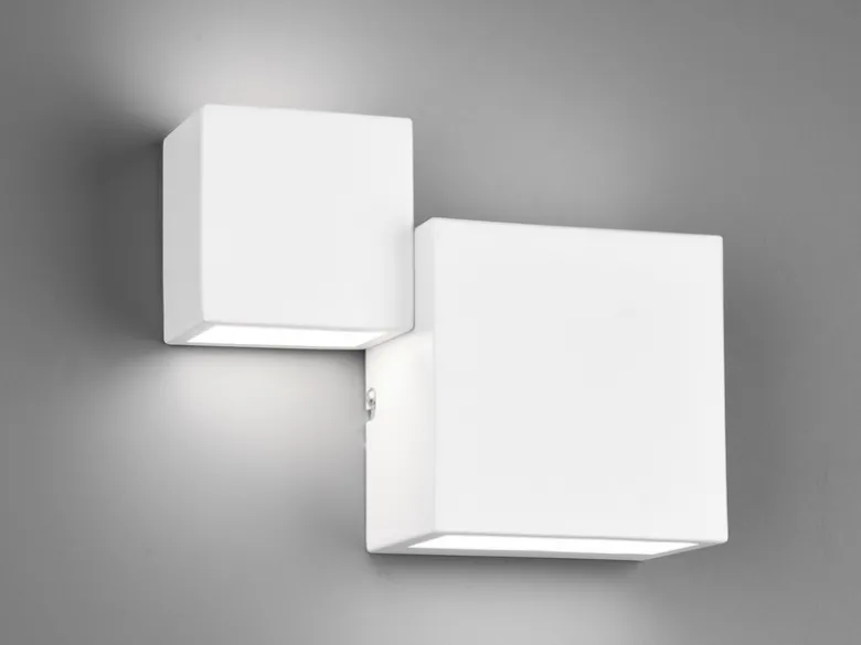 Flache LED Wandleuchte MIGUEL Up and Down Light Weiß in 3 Stufen dimmbar, B:20cm