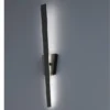 Flache LED Wandleuchte ZITA Schwarz indirekte Wandbeleuchtung, Höhe 60cm