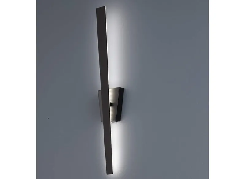 Flache LED Wandleuchte ZITA Schwarz indirekte Wandbeleuchtung, Höhe 60cm