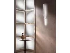 Flache LED Wandleuchte ZITA Schwarz indirekte Wandbeleuchtung, Höhe 60cm