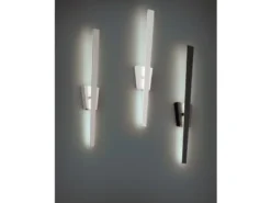 Flache LED Wandleuchte ZITA Schwarz indirekte Wandbeleuchtung, Höhe 60cm