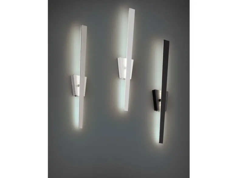 Flache LED Wandleuchte ZITA Schwarz indirekte Wandbeleuchtung, Höhe 60cm
