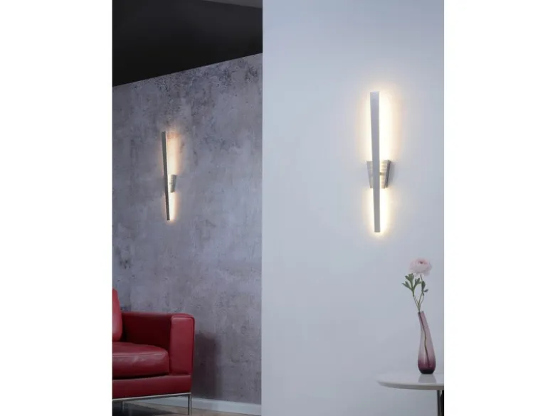 Flache LED Wandleuchte ZITA Schwarz indirekte Wandbeleuchtung, Höhe 60cm