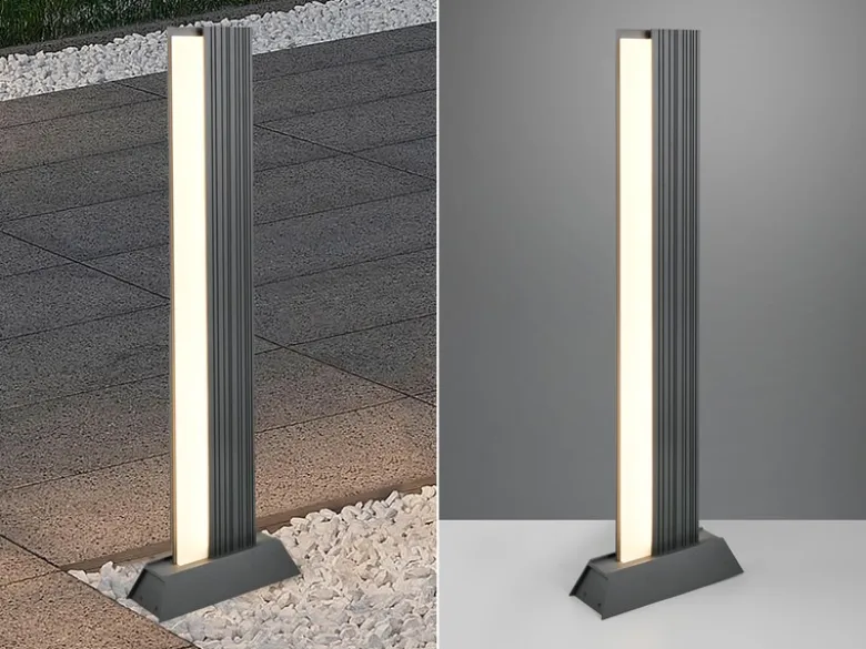 Flache LED Wegeleuchte MARIZA aus Aluminium in Anthrazit, Höhe 100cm