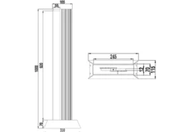 Flache LED Wegeleuchte MARIZA aus Aluminium in Anthrazit, Höhe 100cm