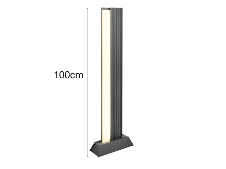 Flache LED Wegeleuchte MARIZA aus Aluminium in Anthrazit, Höhe 100cm