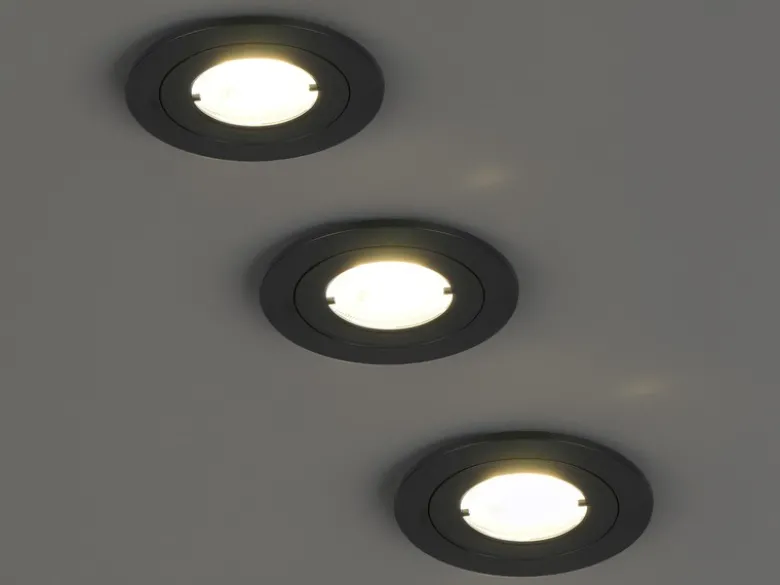 Flacher LED Einbaustrahler 230V dimmbar 3er Set Badezimmer geeignet 4000K Ø 8cm