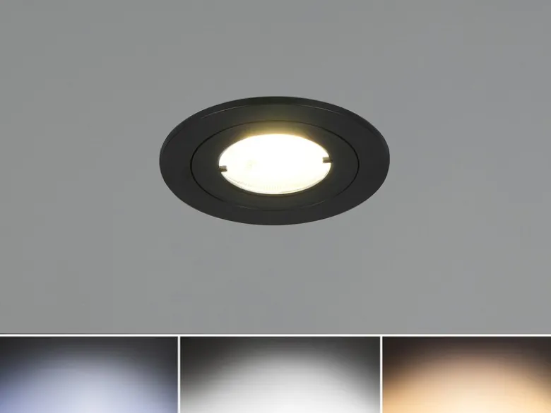 Flacher LED Einbaustrahler 230V dimmbar 3er Set Badezimmer geeignet 4000K Ø 8cm