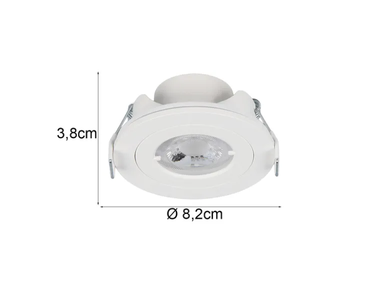 Flacher LED Einbaustrahler 230V dimmbar, 3er Set, Badezimmer geeignet, Ø 8cm