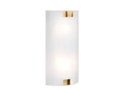 Flache Wandleuchte PURA Glaslampenschirm Gold, Höhe 40cm