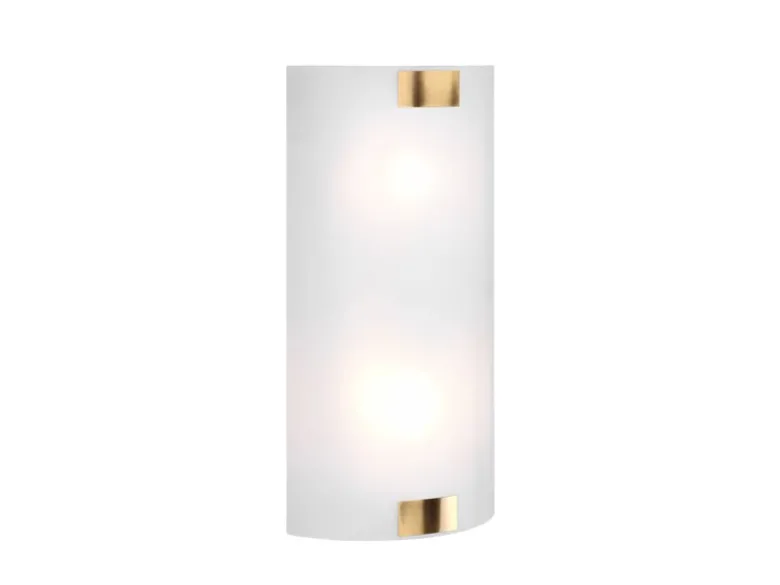Flache Wandleuchte PURA Glaslampenschirm Gold, Höhe 40cm