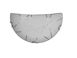 Flache Wandleuchte SANDRINA Glasschirm mit Streifendekor, Breite 30cm