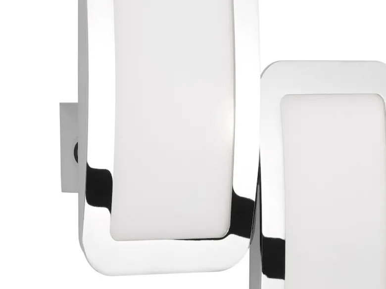 2-flammige LED Wandleuchte SAGA, Chromfarbig, 3-Stufen-Touchschalter, H: 35,5cm