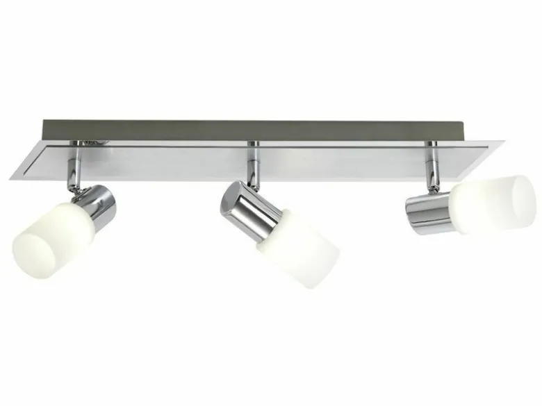 3-flammiger LED Deckenstrahler CLAPTON mit Glasschirmen, Breite 50cm