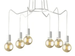 6 flammiger LED Kronleuchter Ø 66cm Weiß - minimalistisch moderne Spinnenleuchte