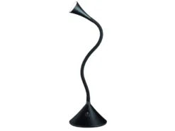 Flexible 2in1 LED Tischlampe & Wandlampe VIPER in Schwarz, Schalter am Fuß