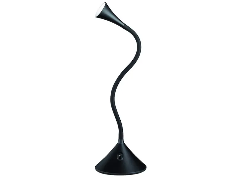 Flexible 2in1 LED Tischlampe & Wandlampe VIPER in Schwarz, Schalter am Fuß