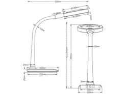 Flexible LED Schreibtischlampe LUPO weiß mit Lupe, 3-fach Dimmer